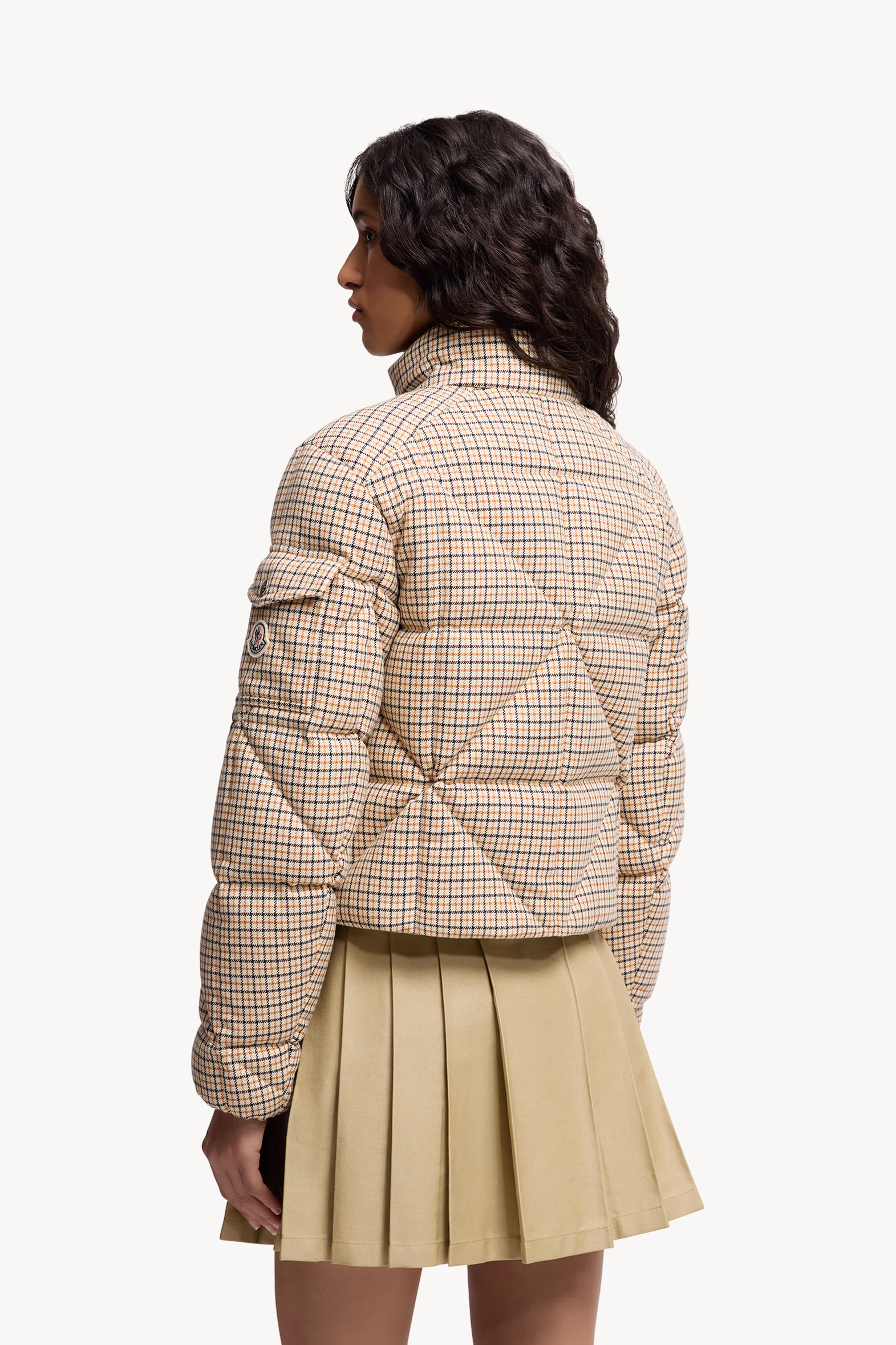 Keros Diamond-Quilted Wool Blend Short Down Jacket Women Beige Moncler 5
